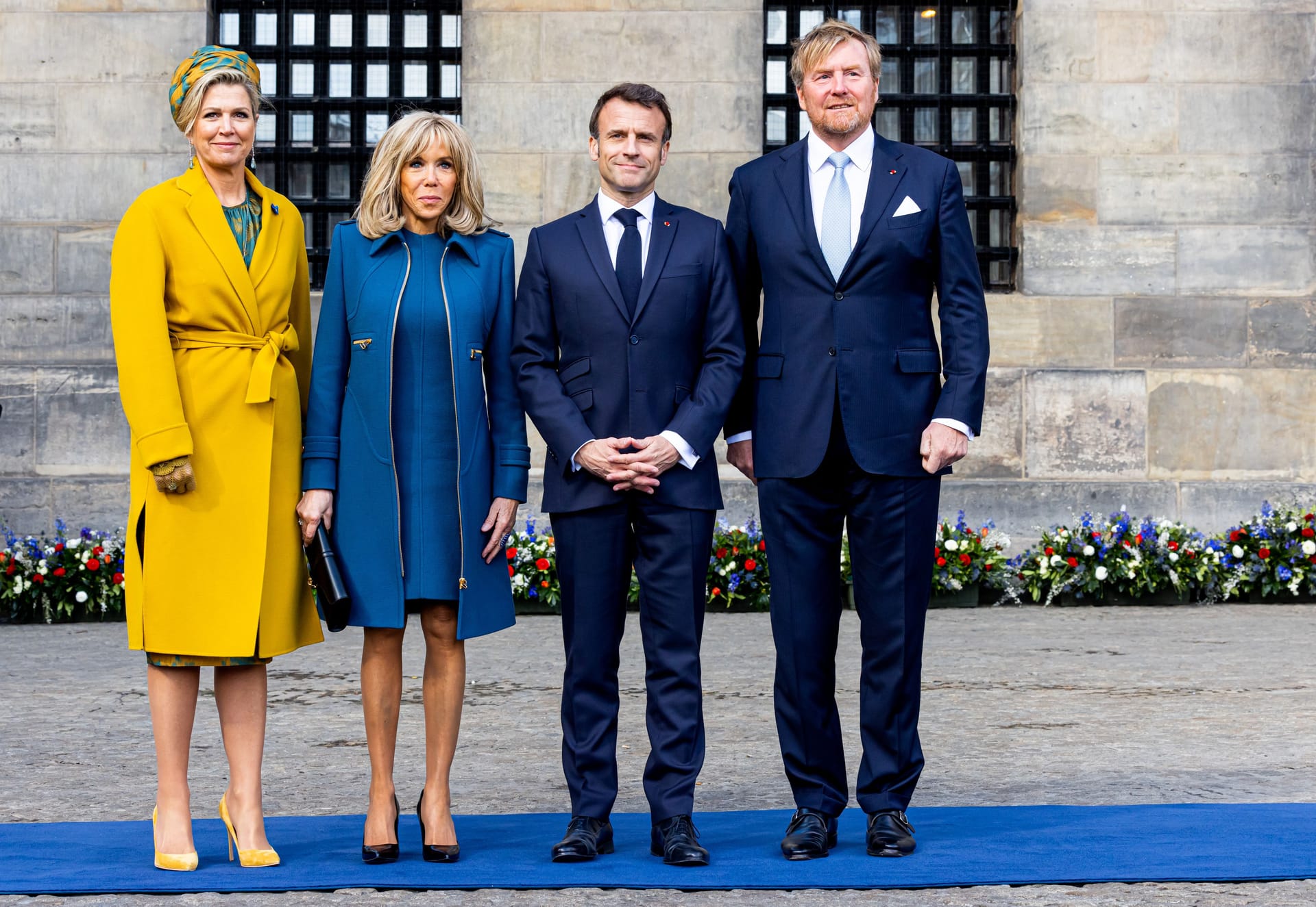 Königin Máxima, Brigitte Macron, Emmanuel Macron und König Willem-Alexander