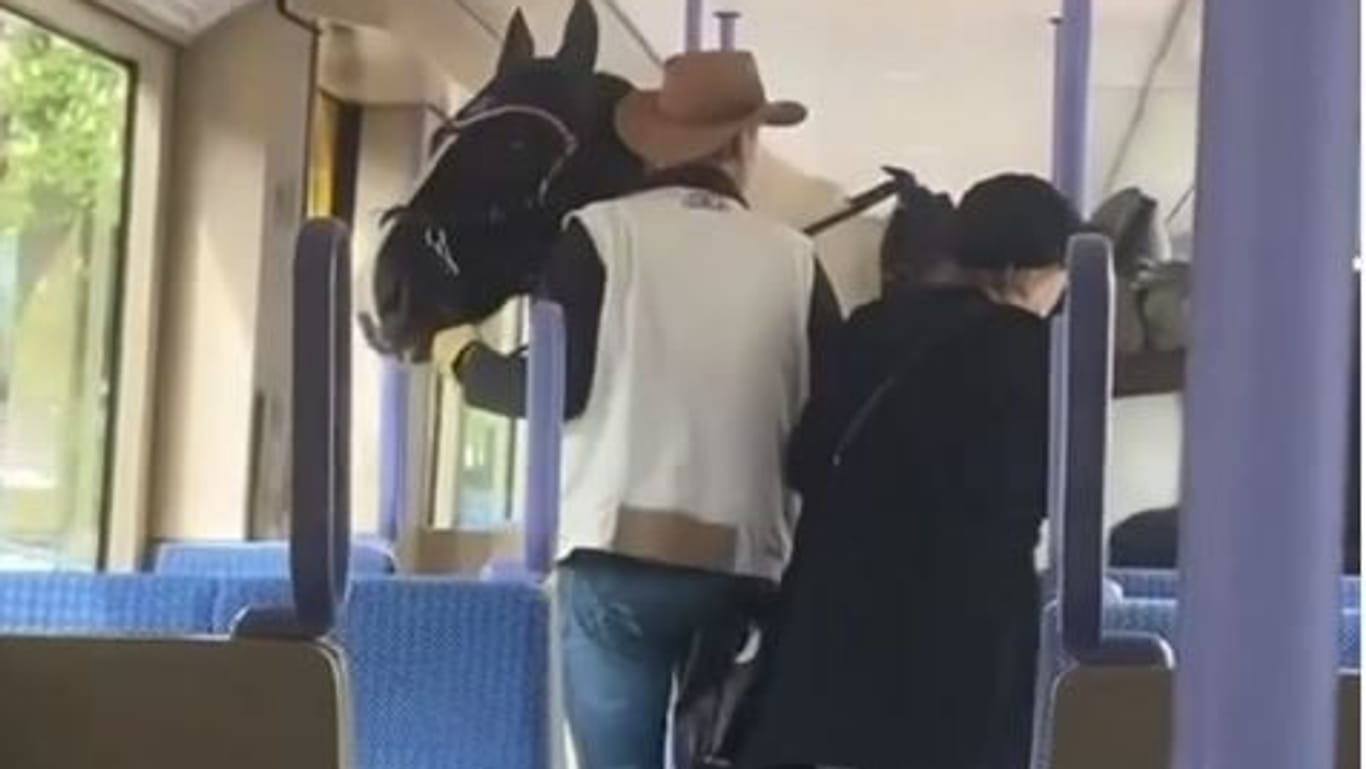Die Aufnahmen zeigen den Mann in der Stadtbahn: Das Video wurde schnell zum Internethit.