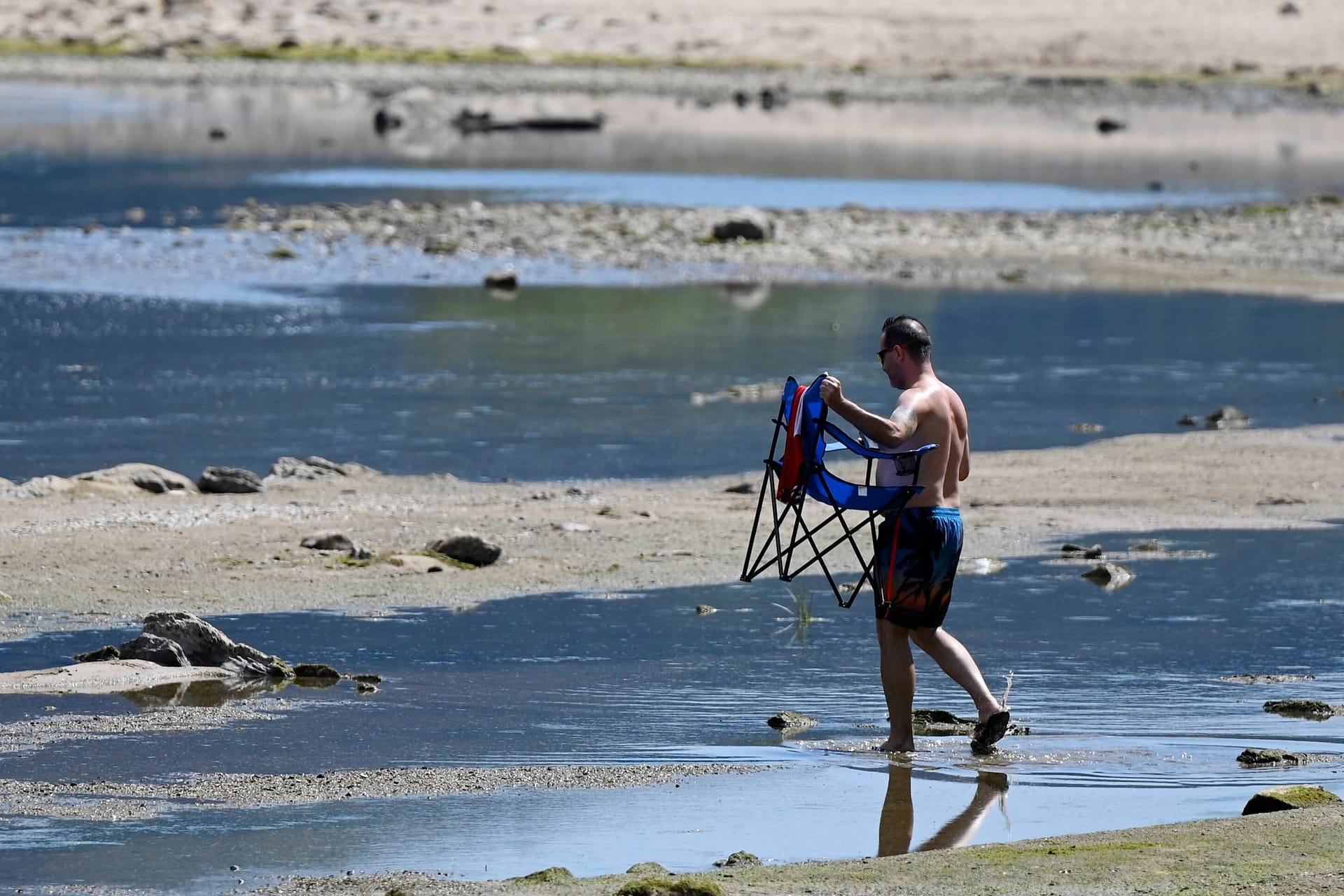 Niedrigwasser auf dem Rhein im August 2022: Mittlerweile hat sich die Dürre in Deutschland deutlich entspannt.