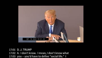 Aussage per Video: Trump vor Gericht in Manhattan.