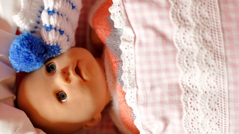 Eine Puppe in einem Kinderwagen: In Wiesbaden kam es zu einer Verwechslung.