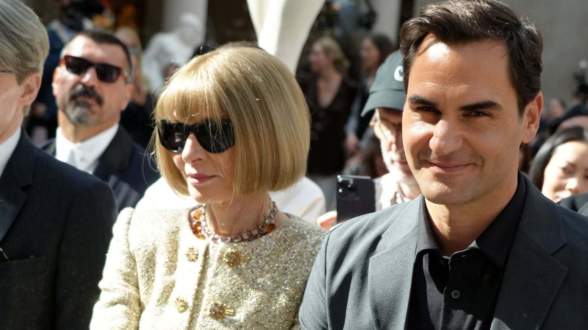 Anna Wintour und Roger Federer: Sie trafen sich bei einer Ausstellung.