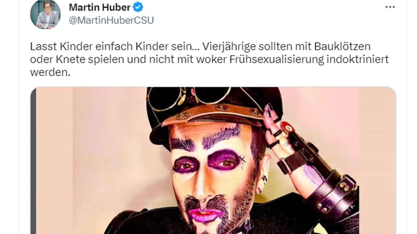 Tweet des CSU-Generals: Huber unterstellt Frühsexualisierung.