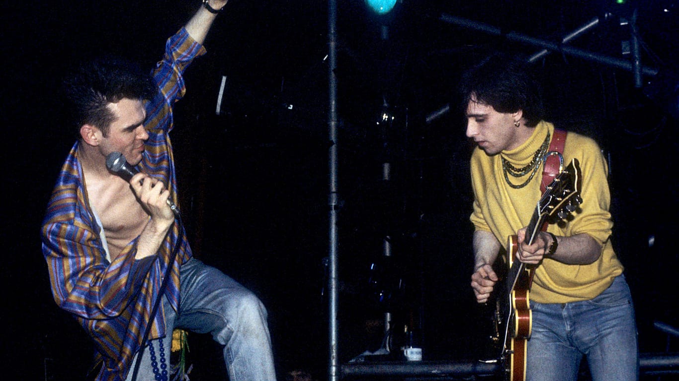 Morrissey und Johnny Marr von The Smiths Mitte der Achtzigerjahre.