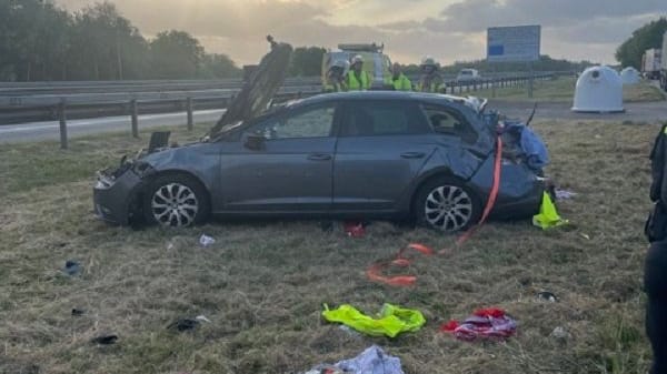 Das Auto wurde nach dem Unfall beschlagnahmt.