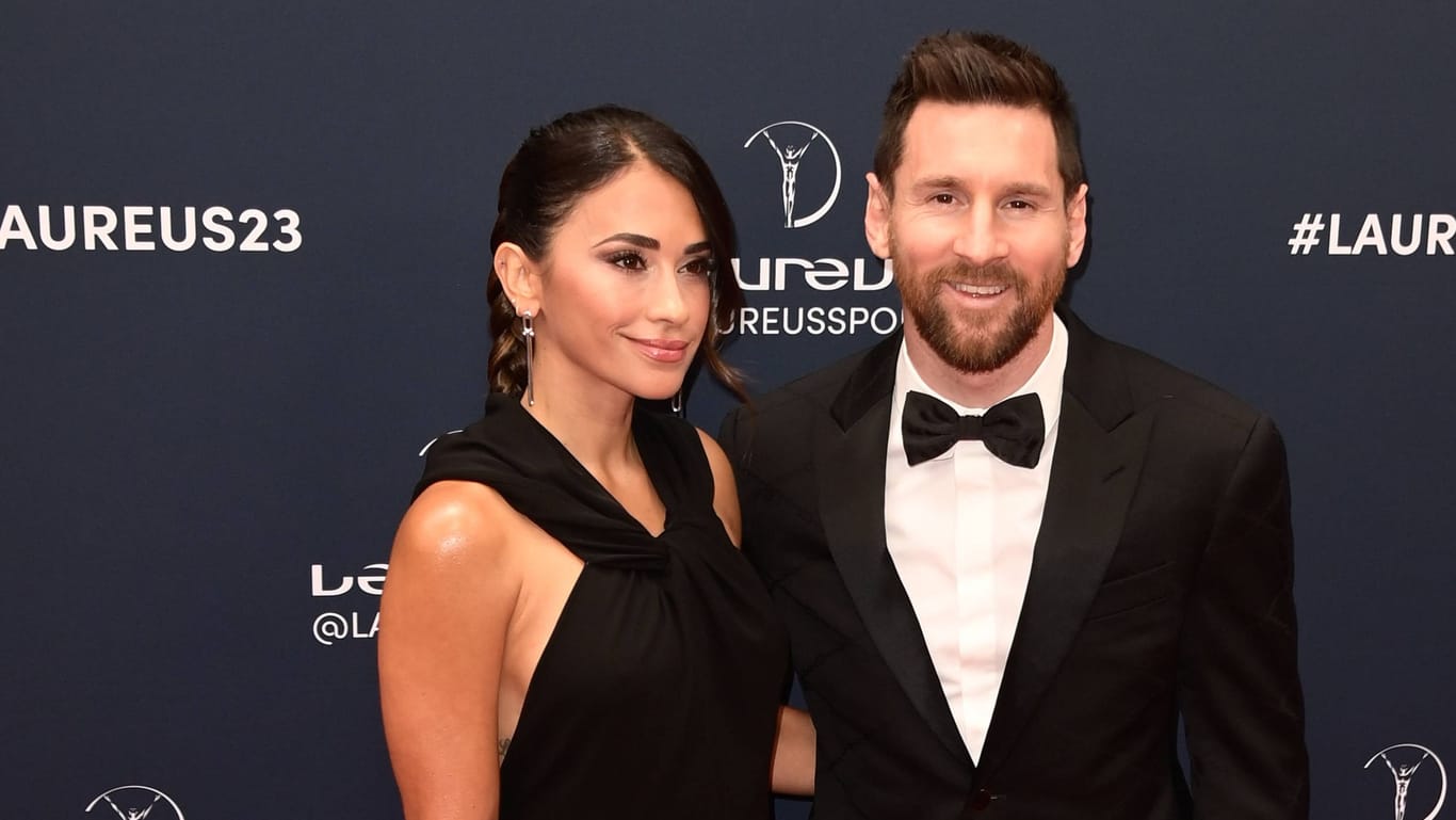 Lionel Messi und seine Frau Antonella Roccuzzo bei den Laureus Sports Awards: Der Argentinier gewann bei der Preisverleihung gleich zwei Auszeichnungen.