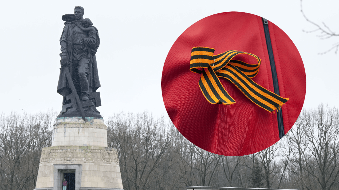 Das Sowjetische Ehrenmal Treptow und das Sankt-Georgs-Band: Das Symbol ist umstritten.