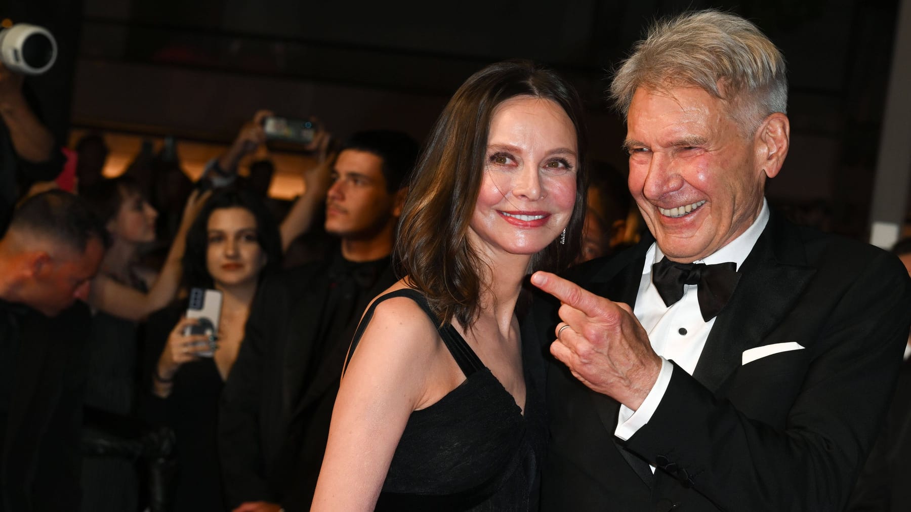 Premiere Of Indiana Jones In Cannes Harrison Ford And Calista Flockhart Attract Attention