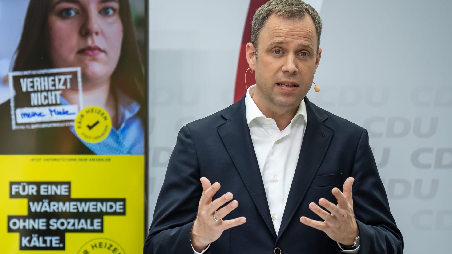 Heizungs-Kampagne: CDU-Generalsekretär Mario Czaja sprach bei der Vorstellung nicht vom Datensammeln für Wählerprofile.