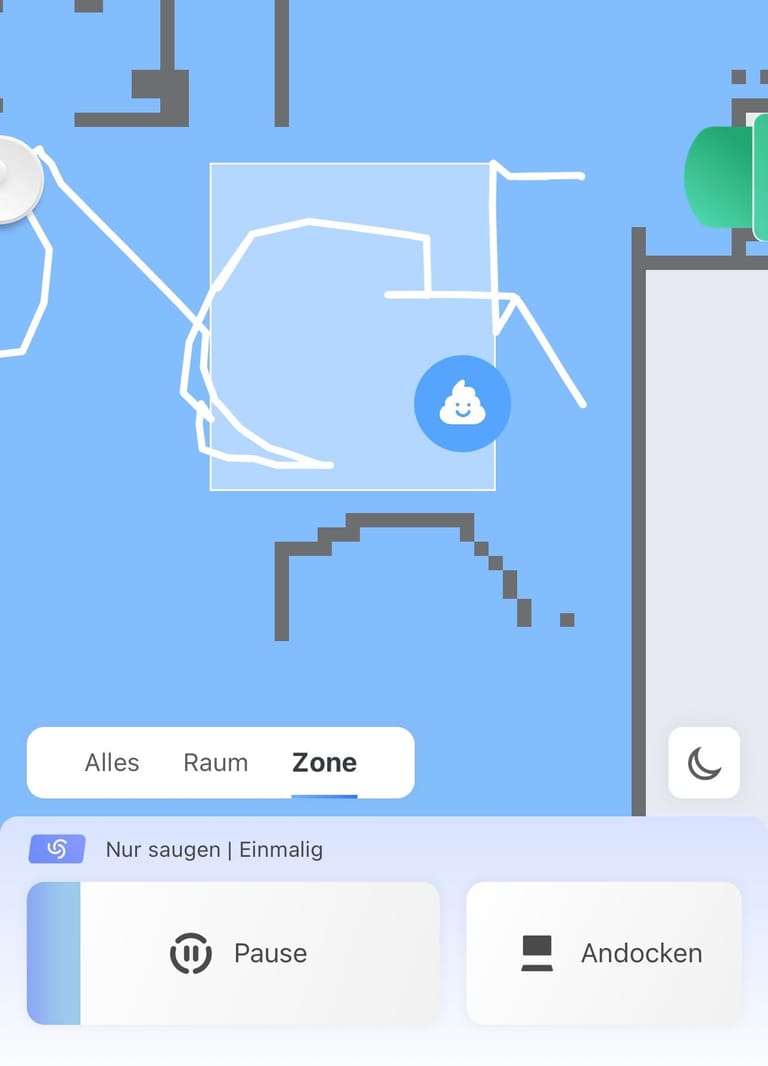 So wird eine erkannte Kot-Hinterlassenschaft auf der Karte in der App gekennzeichnet.