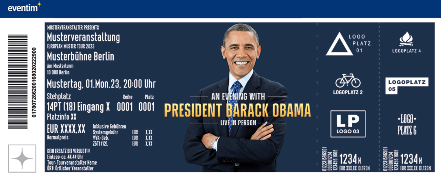 Ticket-Beispiel für den Obama-Abend in Berlin.