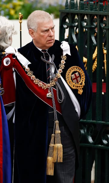 Prince Andrew at the coronation of King Charles III.  on May 6th.