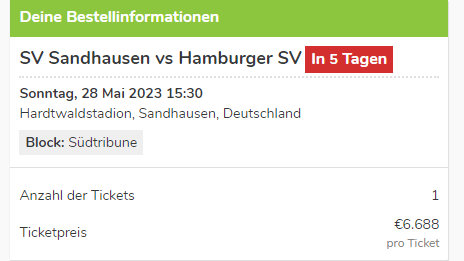 Eine Karte für die Südtribüne wird auf "Viagogo": Es handelt sich hierbei um Schwarzmarkt-Tickets.