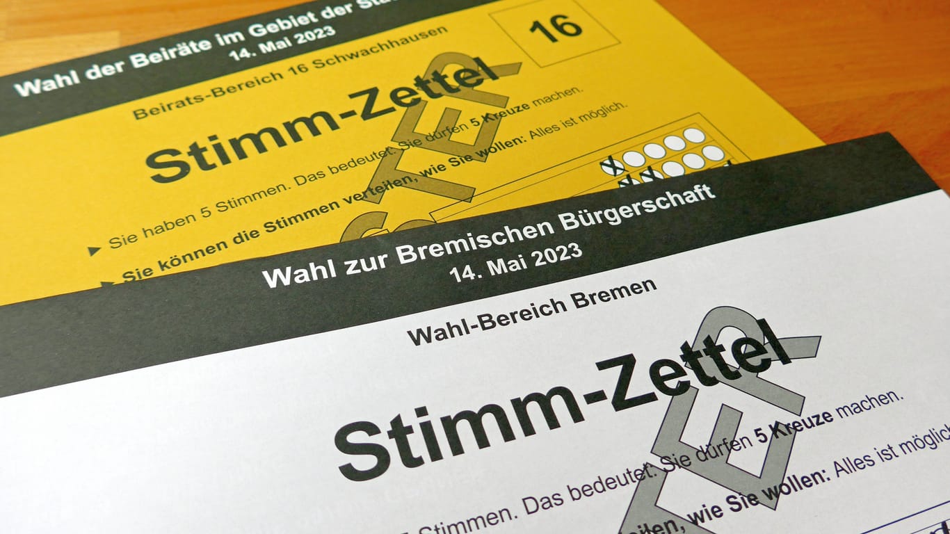 Wahlzettel zur Wahl der Bremischen Bürgerschaft 2023: Bürgerinnen und Bürger müssen bis zu drei Tage auf das offizielle Ergebnis der Stimmabgabe warten.