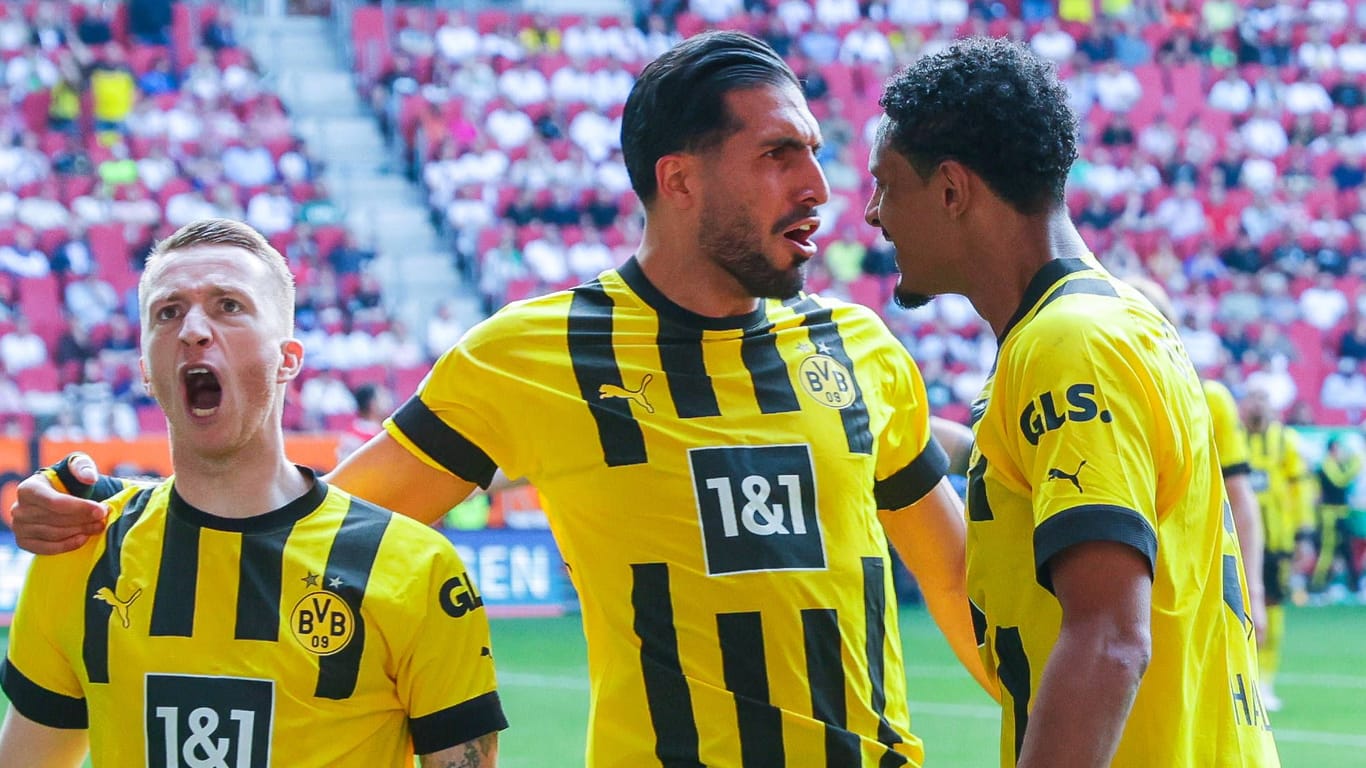 Marco Reus, Emre Can und Sebastien Haller (v.l.n.r.): Mit einem Sieg am Samstag ist der BVB Deutscher Meister.