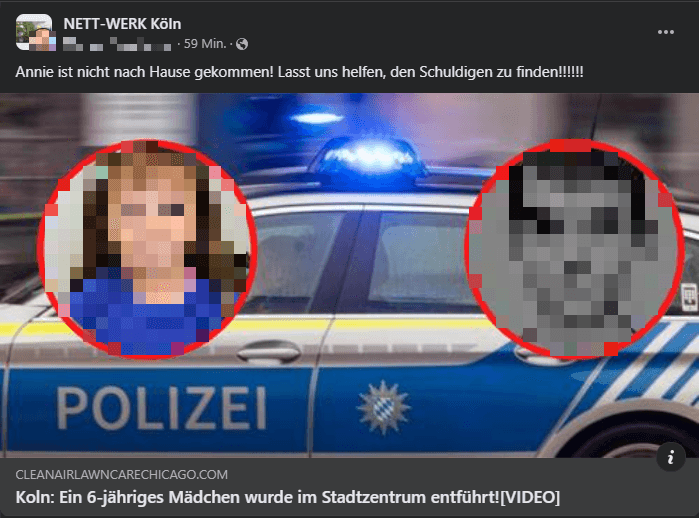 Der Beitrag auf Facebook: Im Hintergrund ist ein Streifenwagen der bayrischen Polizei zu sehen.