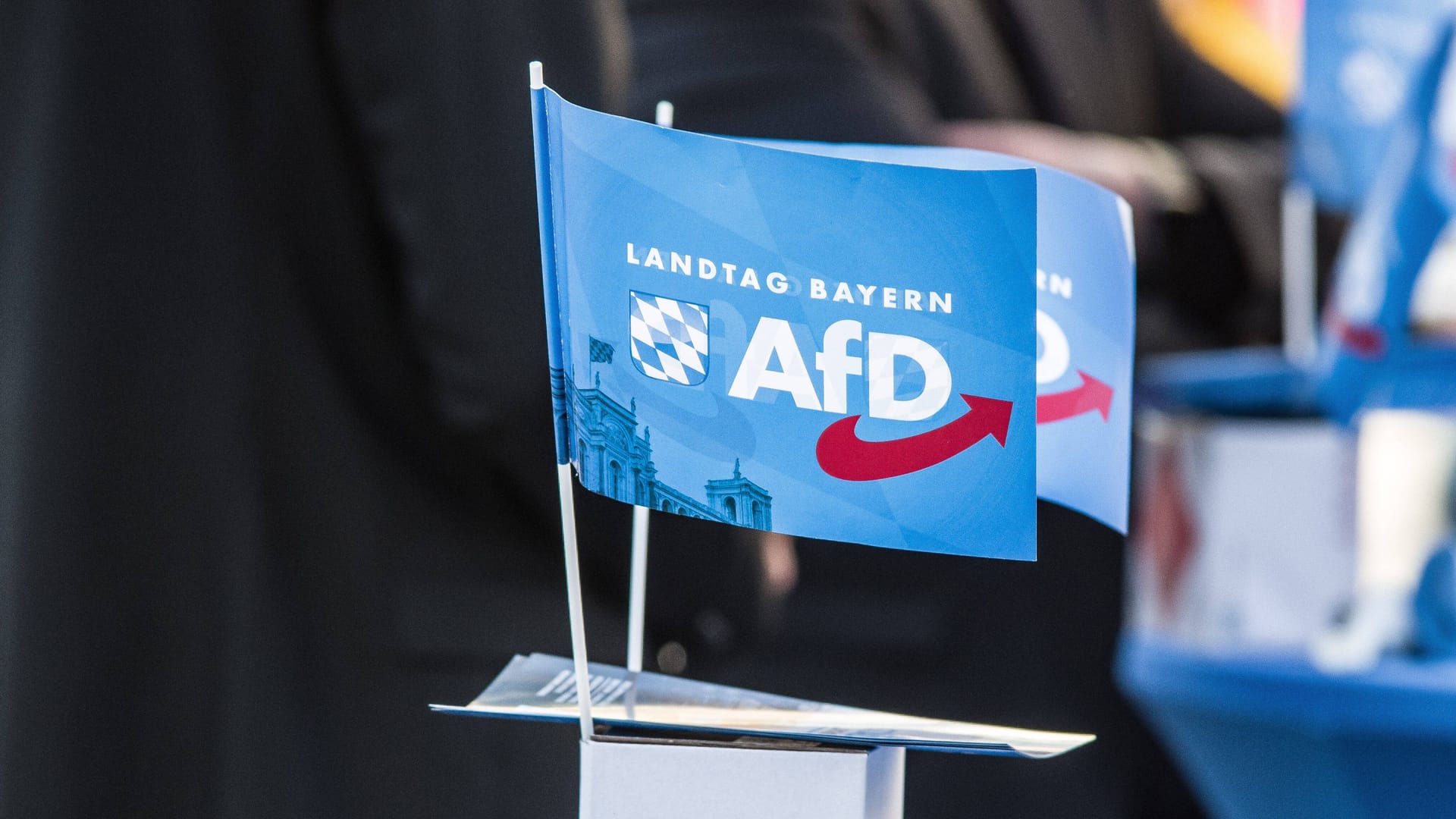 Ein Fähnchen der AfD in Bayern (Archivbild): Die Abgeordneten im Landtag stehen nun unter Verdacht wegen womöglich gefälschter Abstimmungen.