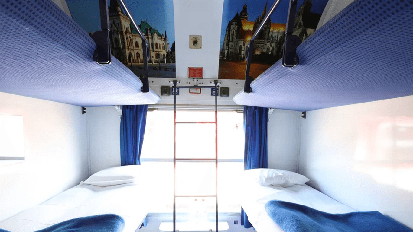 So sieht im "European Sleeper" ein Liegewagenabteil mit sechs Betten aus.