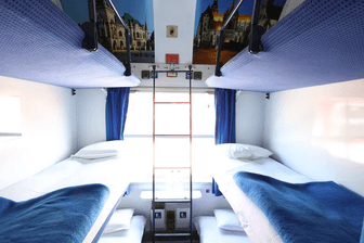 So sieht im "European Sleeper" ein Liegewagenabteil mit sechs Betten aus.