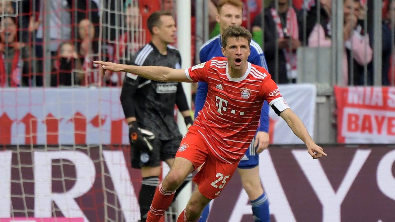 Thomas Müller bejubelt sein Tor zum 1:0.