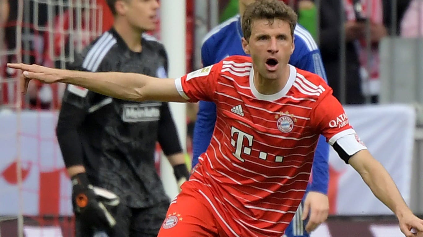 Thomas Müller bejubelt sein Tor zum 1:0.