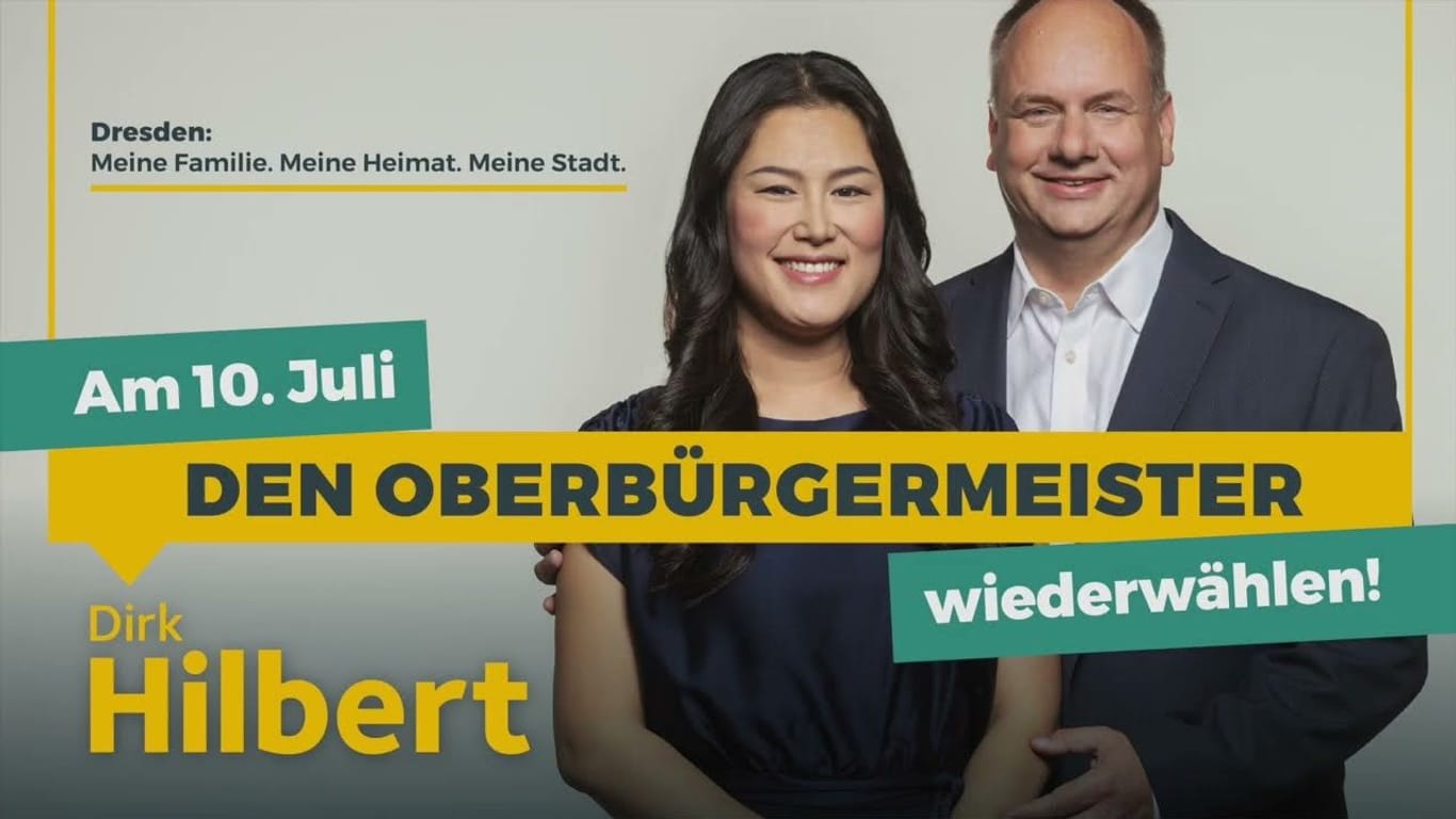 Die Plakatkampagne mit Dirk und Su Yeon Hilbert zum zweiten Wahlgang der Oberbürgermeisterwahl 2022.