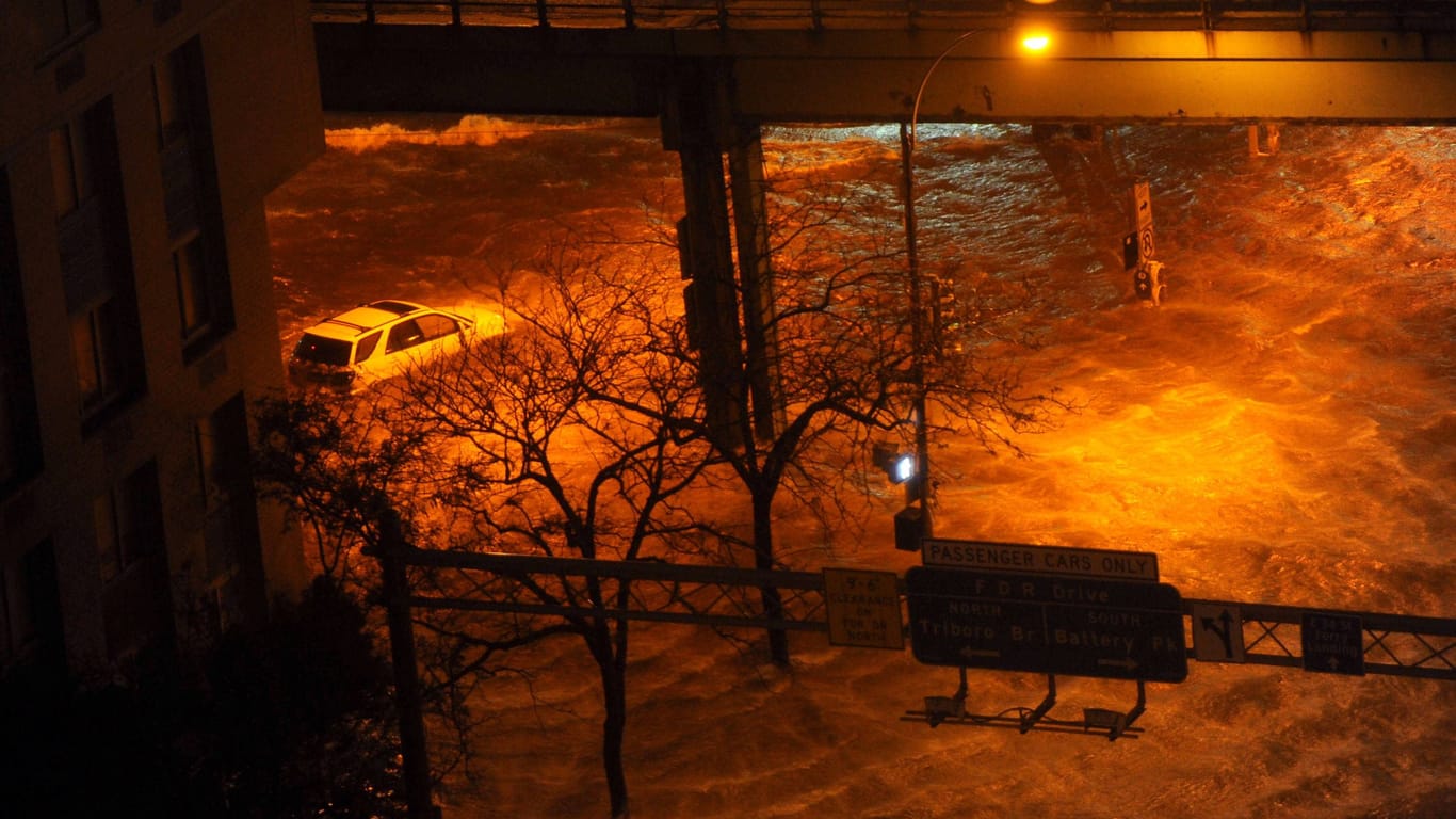 Überflutetes Manhattan: Hurrikan Sandy im Jahr 2012.