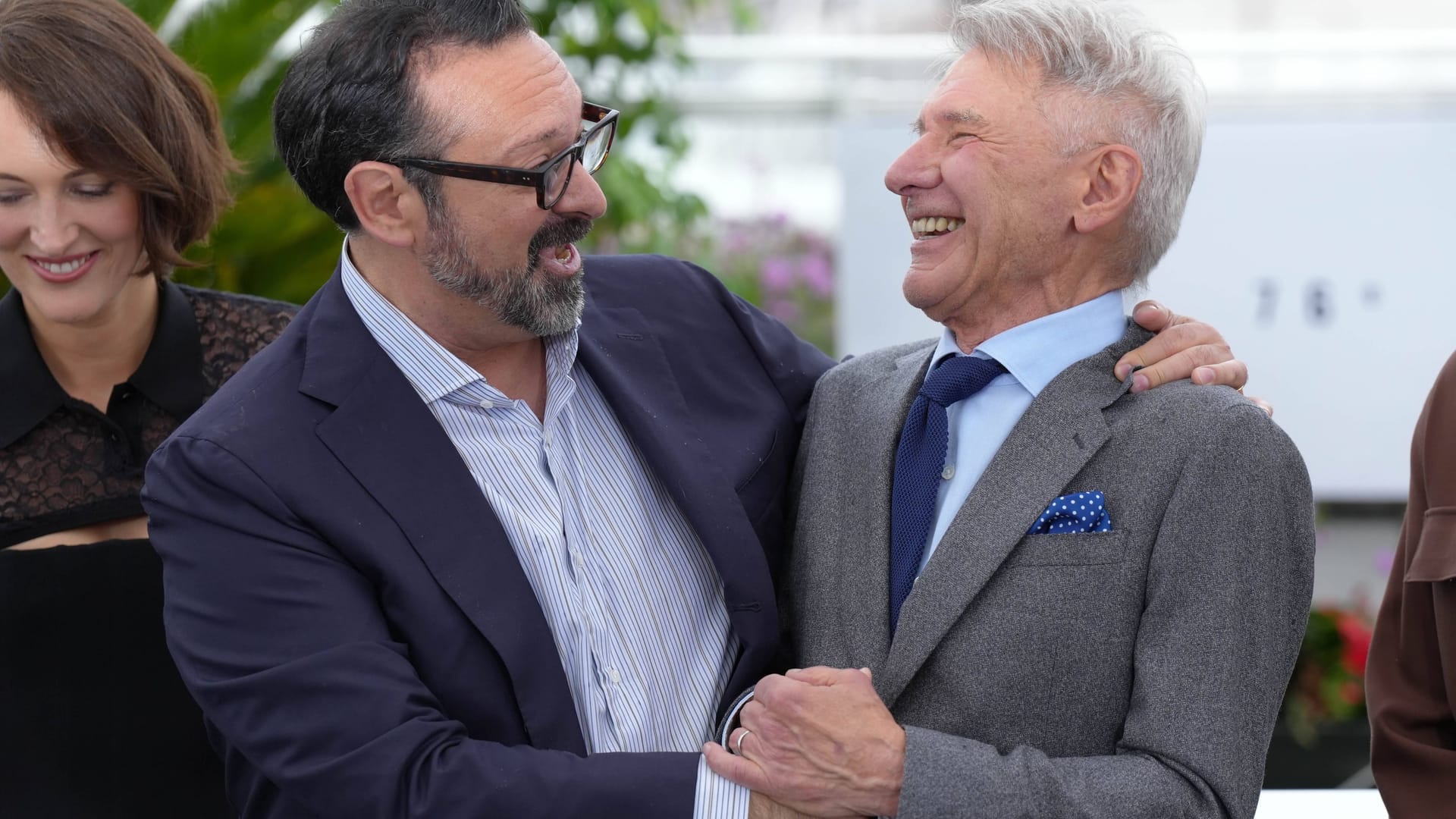 James Mangold und Harrison Ford bei der Pressekonferenz in Cannes.