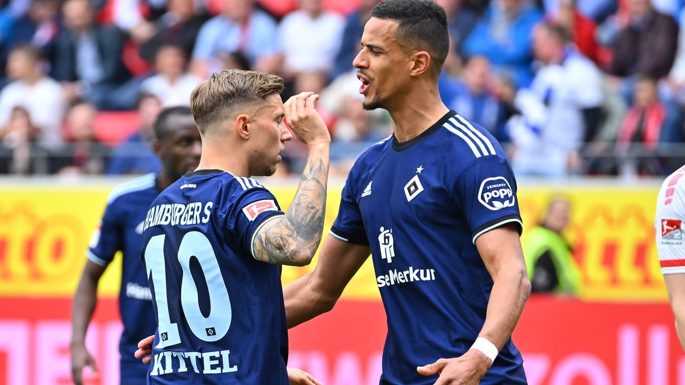 Sonny Kittel (l.) und Robert Glatzel: Beide HSV-Spieler sollten im Hinspiel diszipliniert sein.