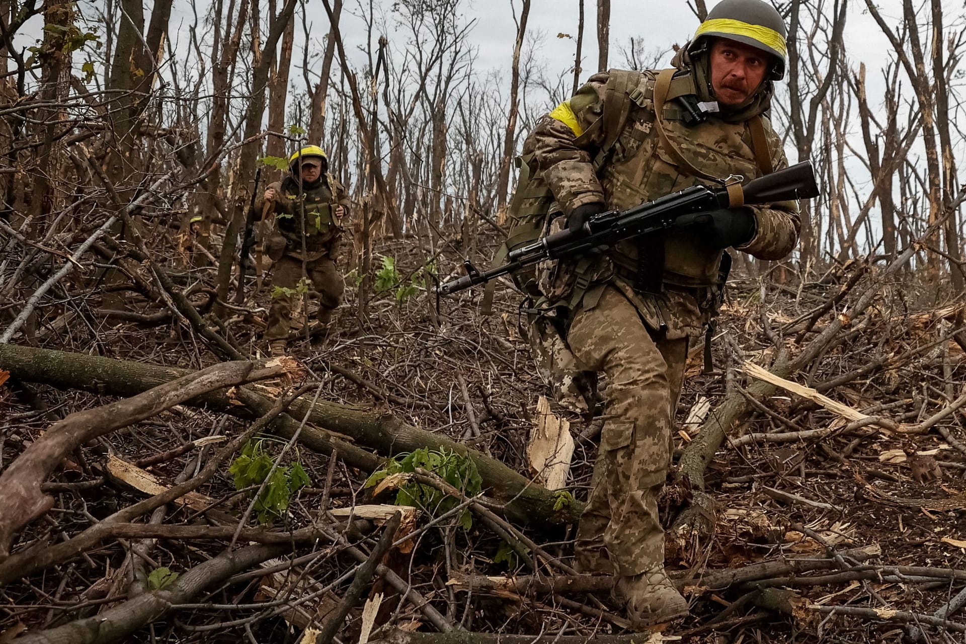 In der Nähe von Bachmut: Ukrainische Kämpfer nach einem Feuergefecht mit russischen Besatzern.