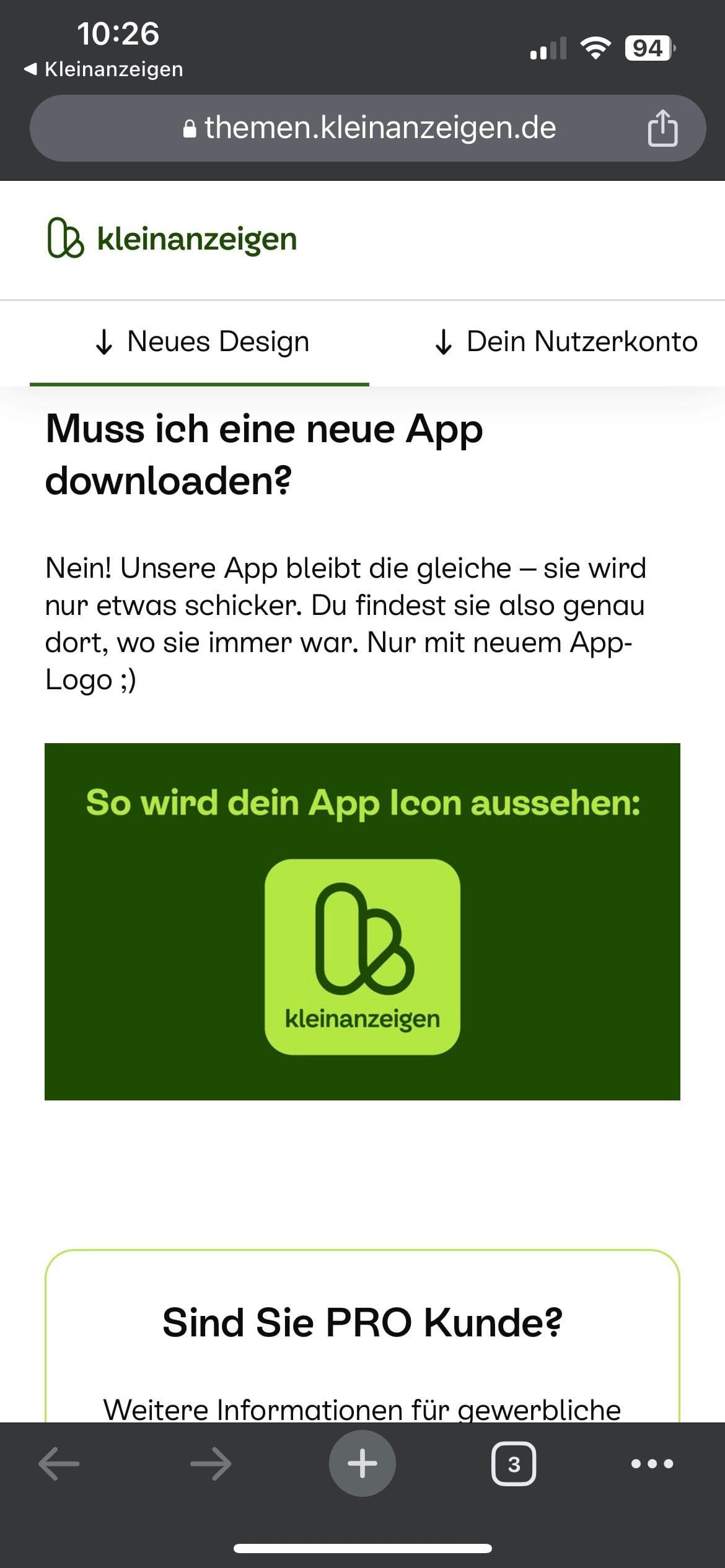 Hat irgendjemand den Unterschied zwischen dem  Kleinanzeigen App Logo  und Start Logo gesehen? (Die Striche) (KA wo ich das sonst posten soll) :  r/wasletztepreis