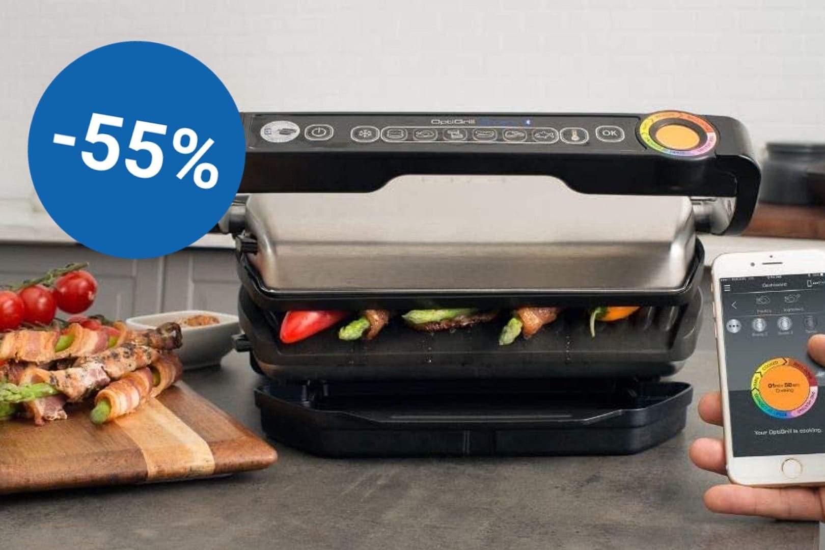 Heute ist bei Amazon der beliebte Testsieger-Kontaktgrill Optigrill+ Smart von Tefal radikal reduziert.