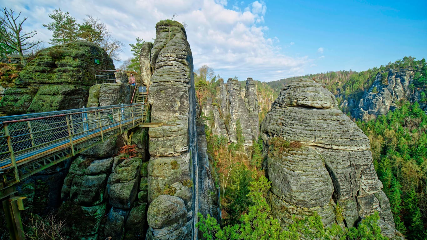 Felsformationen an der Felsenburg Neurathen, Sächsische Schweiz: Der deutsche Nationalpark landet auf Platz 2 im Ranking.