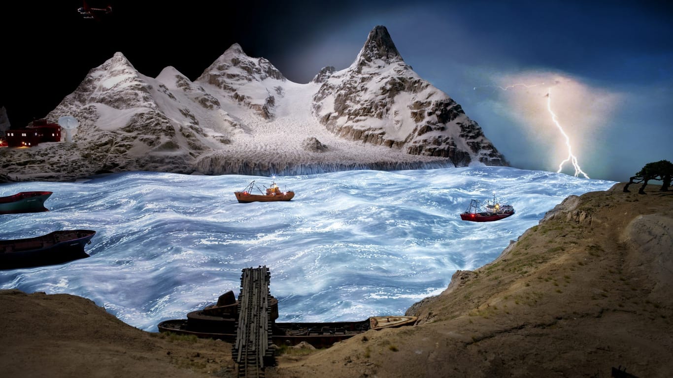 Die Drake-Passage im Miniatur Wunderland: Sie ist eine Meeresenge zwischen der Antarktis und Kap Hoorn.