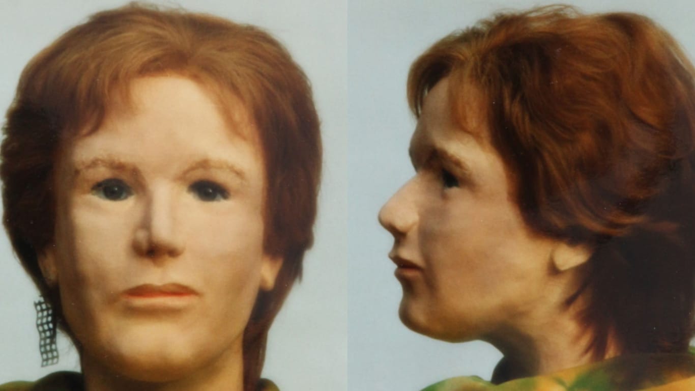 Rekonstruktion des Gesichts der getöteten Frau, die im Spandauer Stadtforst gefunden wurde.