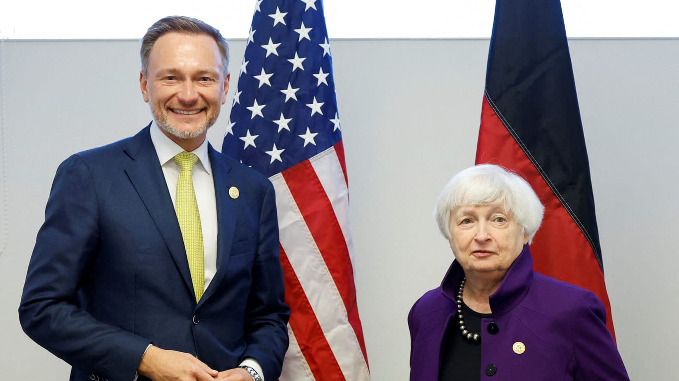 Nachhilfe für Amerika: Deutschlands Finanzminister Christian Lindner und seine US-Kollegin Janet Yellen.