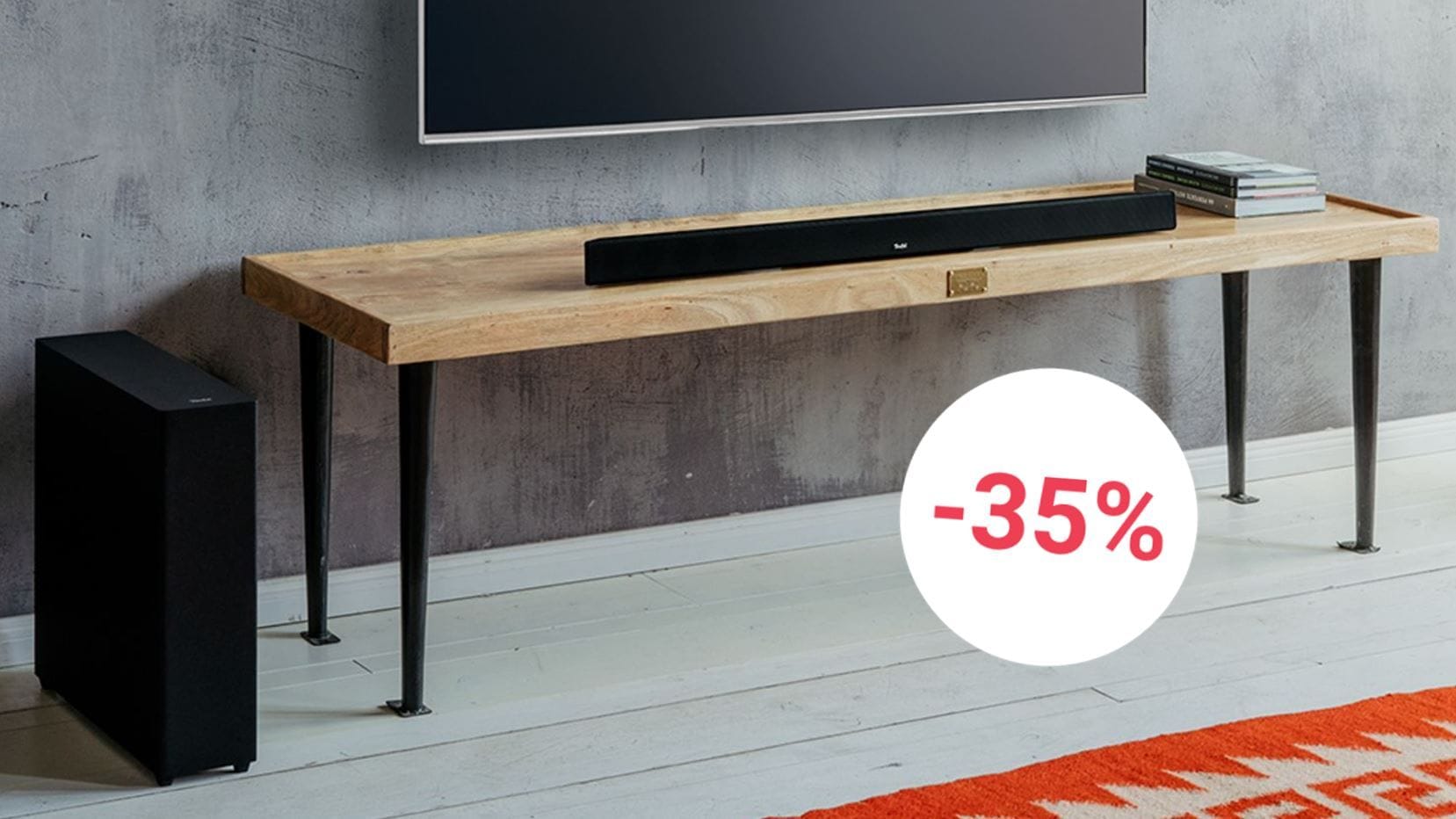 Teufel verkauft die "gut" getestete Soundbar Cinebar 11 mit Subwoofer wieder zum Tiefstpreis.