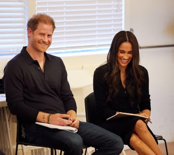 Prince Harry and Duchess Meghan at a meeting of their foundation.