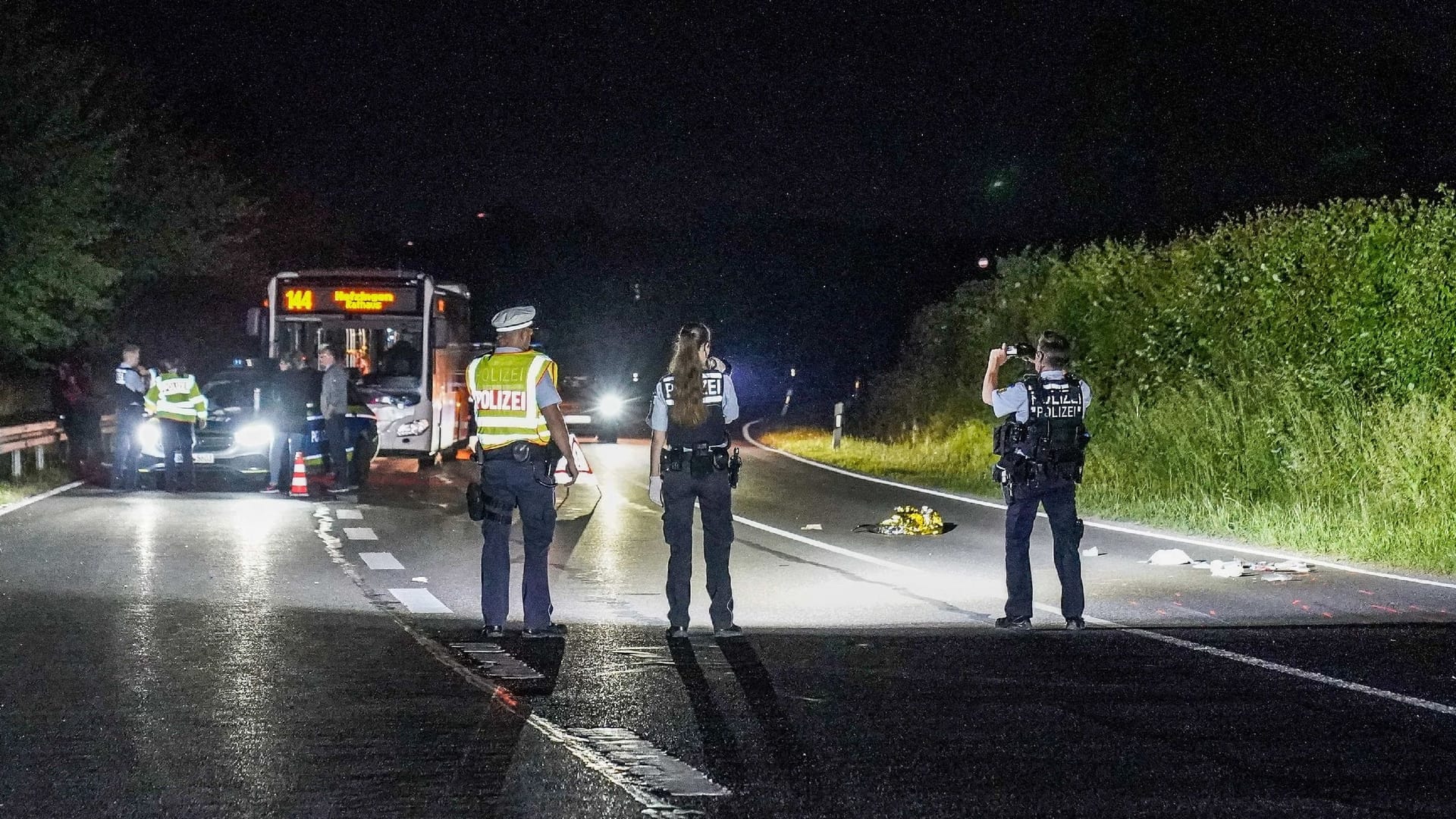 Der Unfallort: Der Verletzte lag auf der Straße.