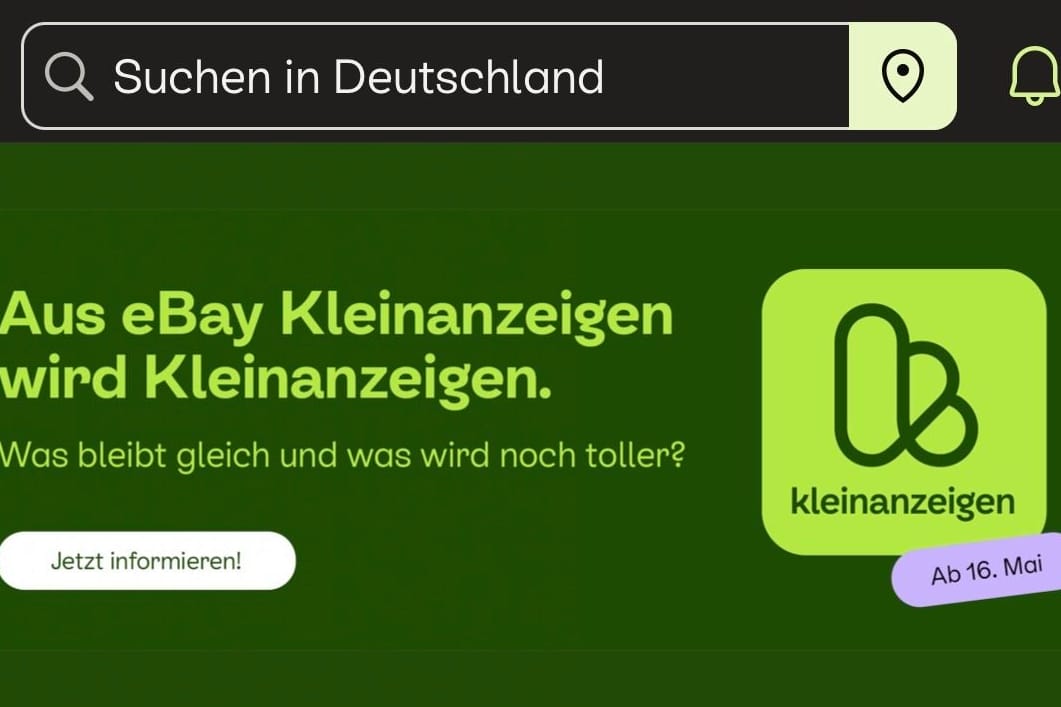 Die neue App: Aus Ebay-Kleinanzeigen wird ab jetzt Kleinanzeigen. Die App ist grasgrün