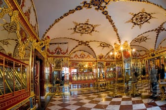 Das Juwelenzimmer des Grünen Gewölbes im Dresdener Residenzschloss: Wann sind hier auch wieder die zurückgegebenen Schätze zu sehen?