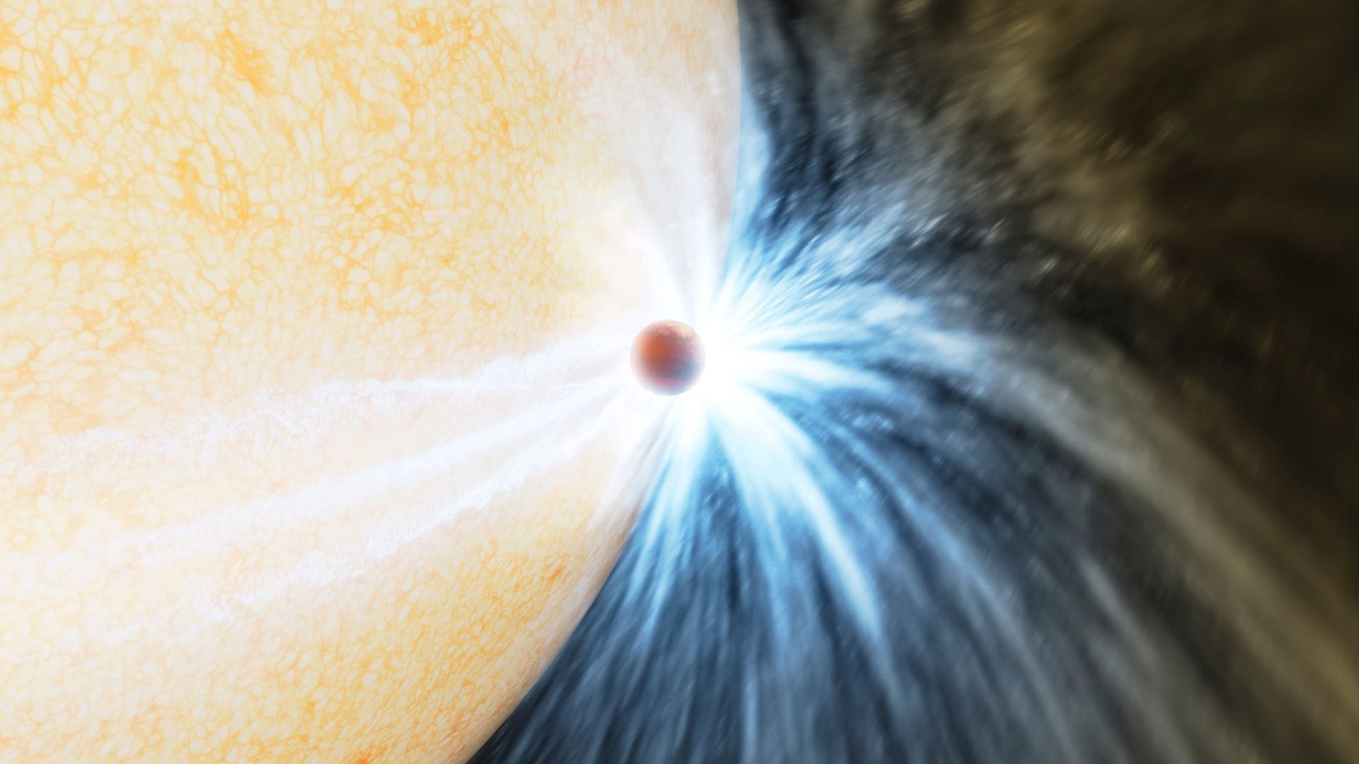 Ein Planet verschluckt einen Stern. "Alles, was wir um uns herum sehen, wird verschwinden", so ein Forscher.