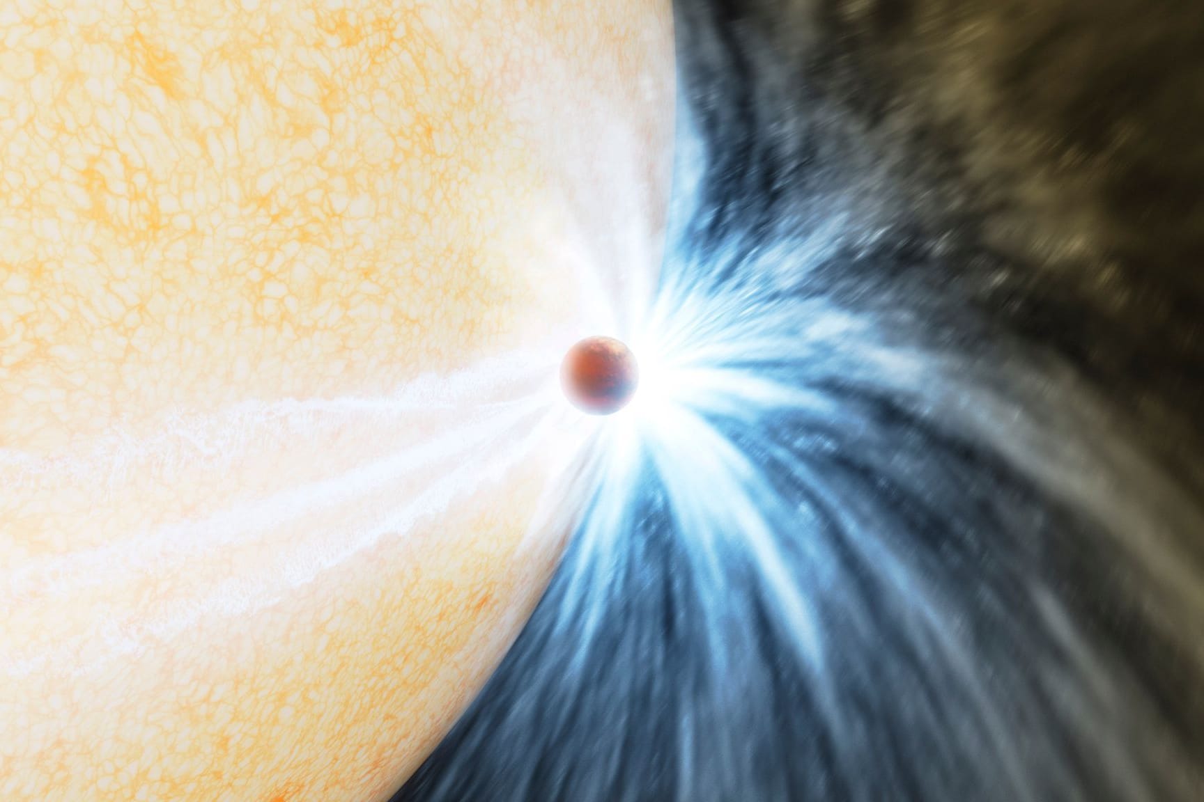 Ein Planet verschluckt einen Stern. "Alles, was wir um uns herum sehen, wird verschwinden", so ein Forscher.