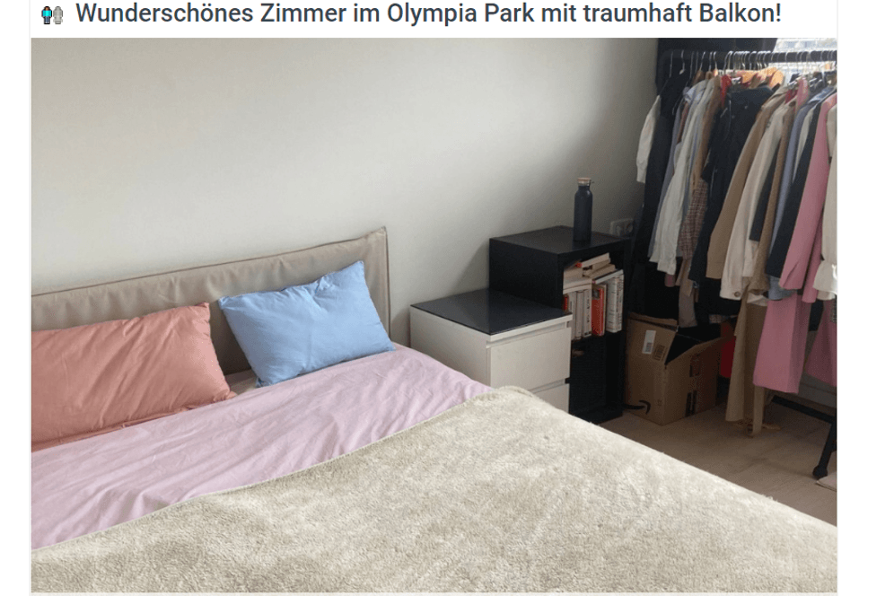 Screenshot des angebotenen WG-Zimmers: Die Aussicht vom Balkon soll herrlich sein.