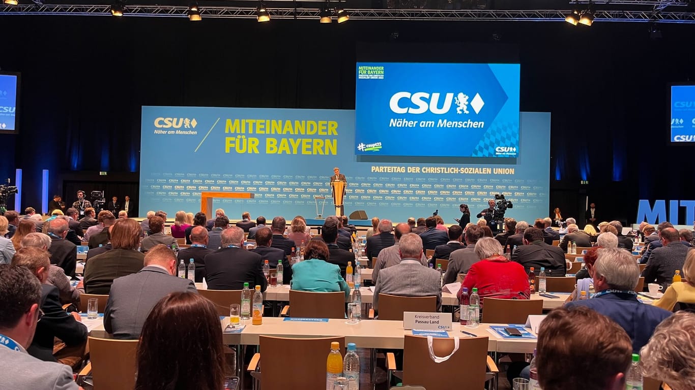 In der Frankenhalle auf dem Messegelände in Nürnberg wurde Markus Söder zum CSU-Spitzenkandidaten für die Bayerische Landtagswahl gewählt.