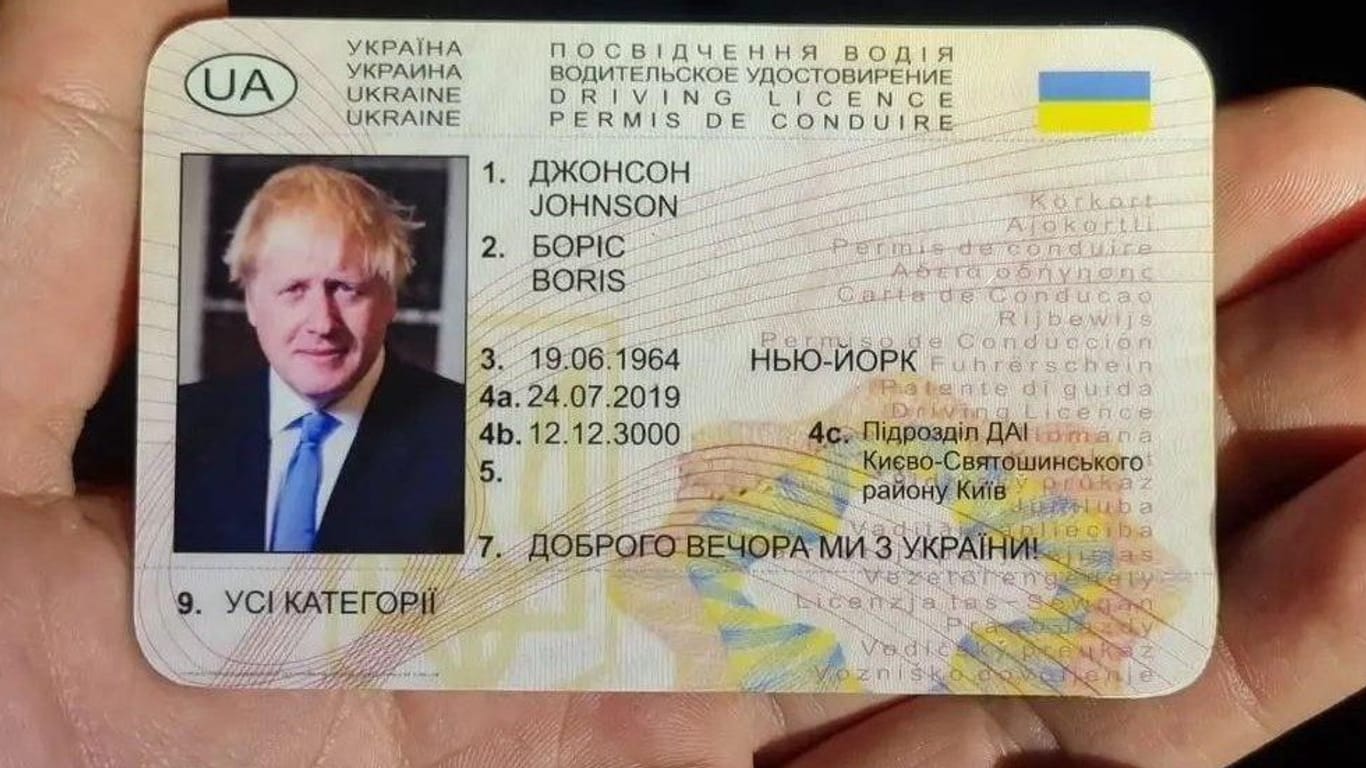 Der falsche "Boris Johnson" stellte sich eine Fahrerlaubnis bis zum Jahr 2000 aus.