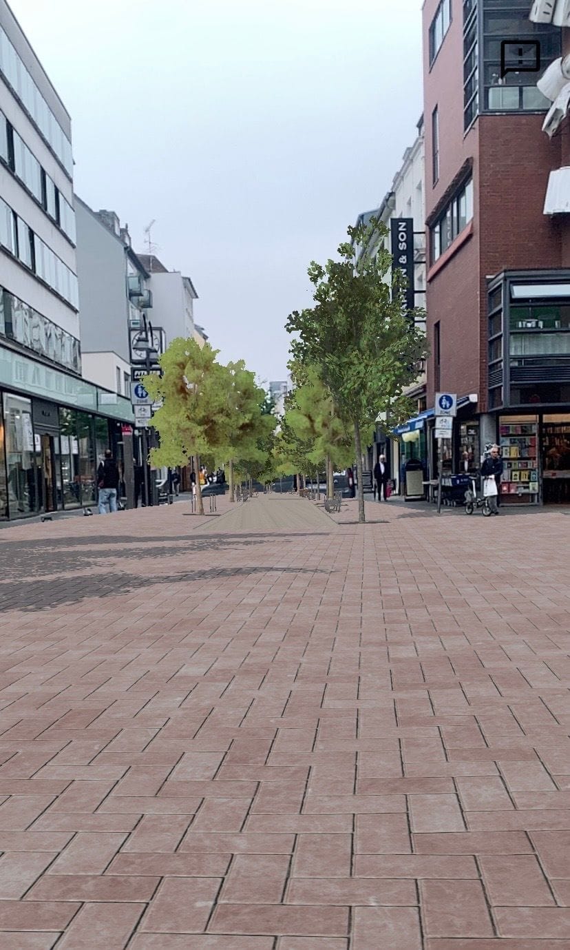 Ein Entwurf der Umgestaltungspläne der Stadt: Die Ehrenstraße wird zum Boulevard.