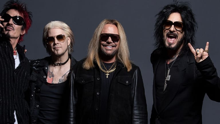 Mötley Crüe 2023 (v.l.): Tommy Lee, John 5, Vince Neil und Nikki Sixx.