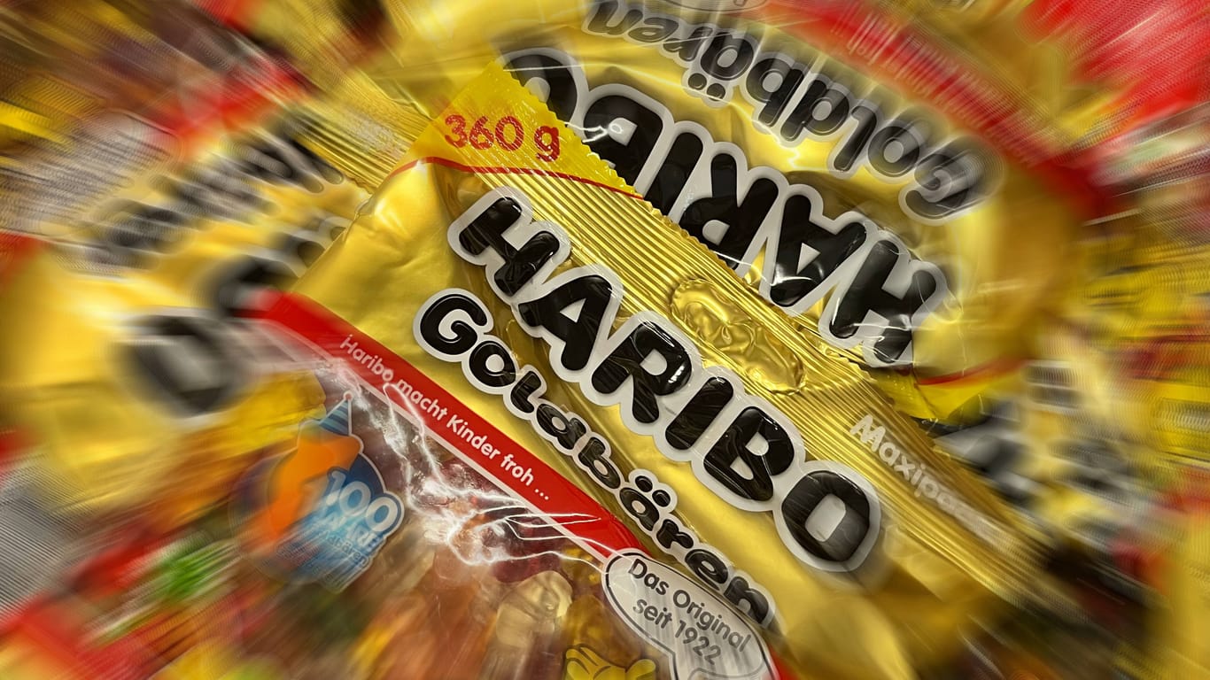 Tüten Haribo Gummibärchen: Mitarbeiter dürfen so viel essen, wie sie wollen.