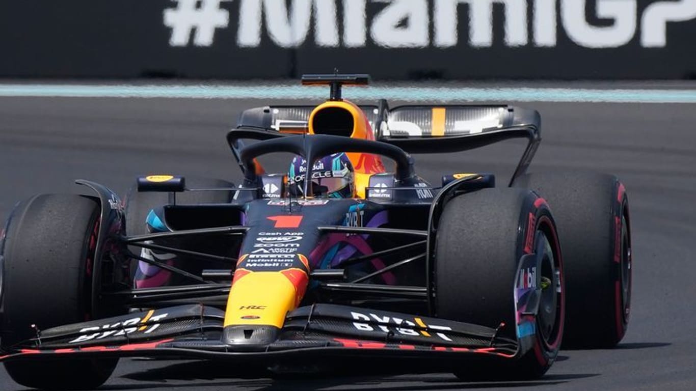 Max Verstappen im Red Bull: Der Formel-1-Weltmeister lag in Miami klar vorne.